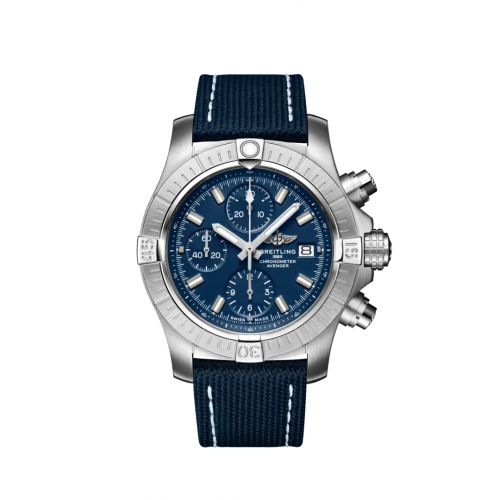 Avenger Chronograph 43 Stainless Steel / Blue / Military / Pin