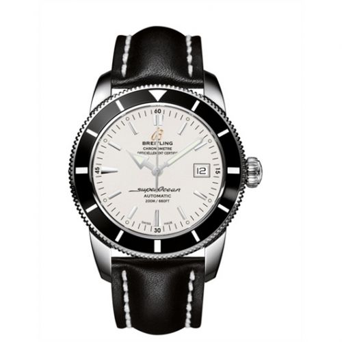 Superocean Heritage 42 Stainless Steel / Black / Stratus Silver / Calf