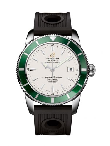 Superocean Heritage 42 Stainless Steel / Green / Stratus Silver / Rubber 