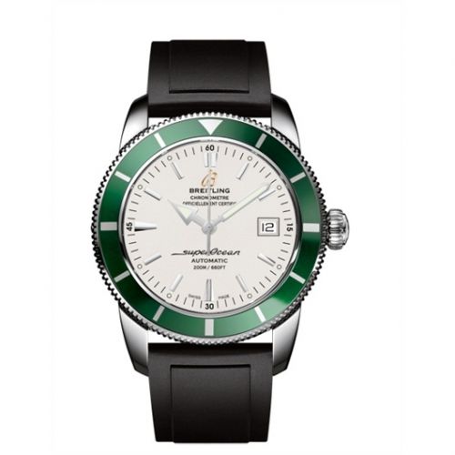 Superocean Heritage 42 Stainless Steel / Green / Stratus Silver / Rubber 
