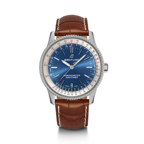 Navitimer 1 38 Automatic Stainless Steel / Blue / Croco / Pin