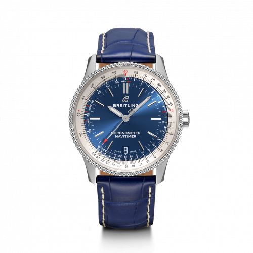 Navitimer 1 38 Automatic Stainless Steel / Blue / Croco / Folding
