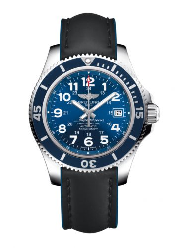 Superocean II 42 Stainless Steel / Blue / Mariner Blue / Rubber / Pin