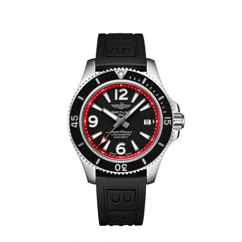 Superocean 42 Stainless Steel / Black - Red / eComm