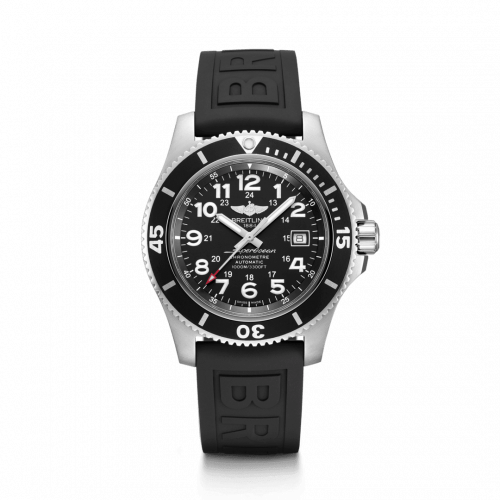 Superocean II 44 Stainless Steel / Black / Volcano Black / Rubber / Folding