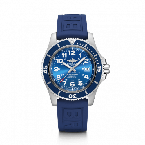 Superocean II 44 Stainless Steel / Blue / Mariner Blue / Rubber / Folding