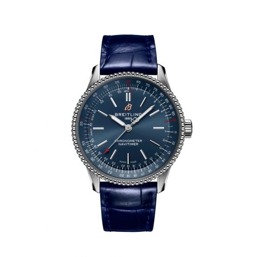 Navitimer 1 35 Automatic Stainless Steel / Blue / Croco / Folding