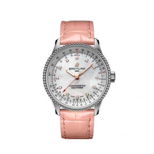 Navitimer 1 35 Automatic Stainless Steel / MOP / Croco / Pin