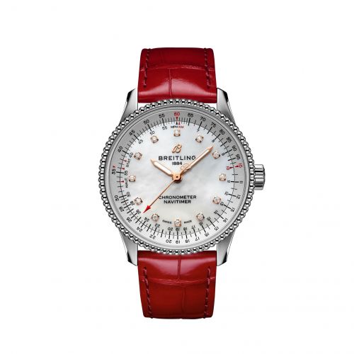 Navitimer 1 35 Automatic Stainless Steel / MOP / Croco / Pin