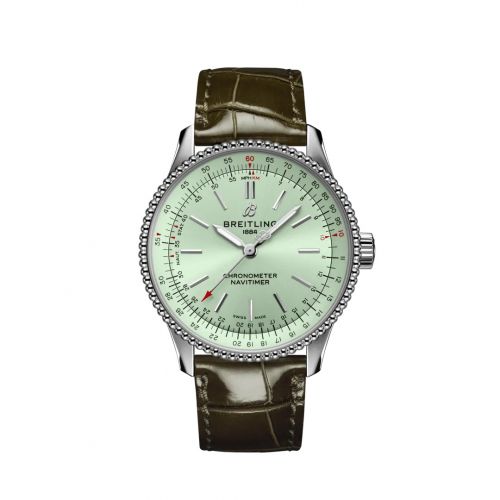 Navitimer 1 35 Automatic Stainless Steel / Mint Green / Alligator - Folding