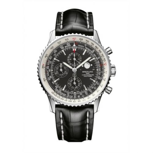 Navitimer 1461 Stainless Steel / Black / Croco / Pin