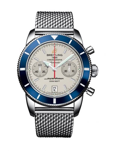 Superocean Heritage 44 Chronograph Stainless Steel / Blue / Silver / Milanese