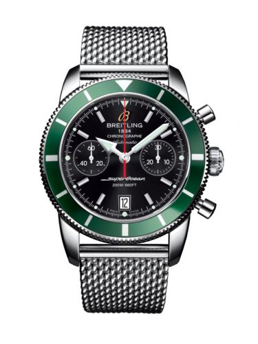 Superocean Heritage 44 Chronograph Stainless Steel / Green / Black / Milanese