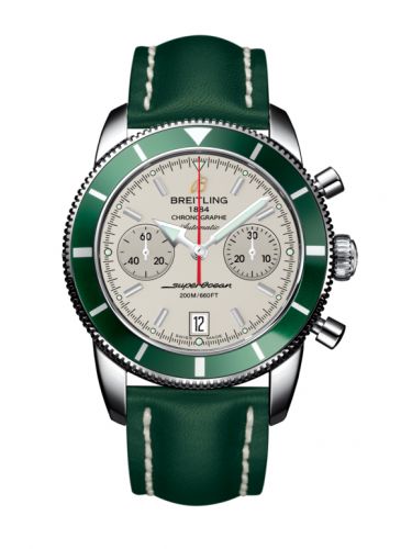 Superocean Heritage 44 Chronograph Stainless Steel / Green / Silver / Calf