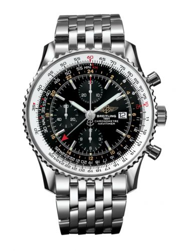 Navitimer World Stainless Steel / Black / Bracelet