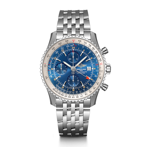 Navitimer World Stainless Steel / Blue / Bracelet