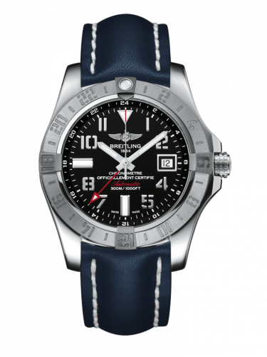 Avenger II GMT Stainless Steel / Volcano Black / Calf / Folding