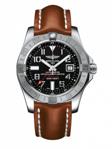 Avenger II GMT Stainless Steel / Volcano Black / Calf / Pin
