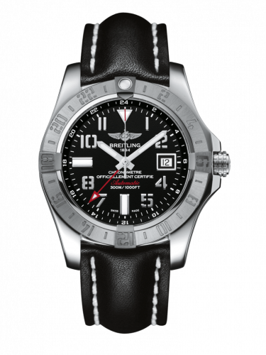 Avenger II GMT Stainless Steel / Volcano Black / Calf / Pin