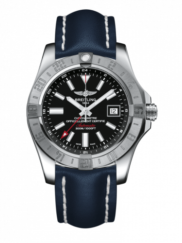 Avenger II GMT Stainless Steel / Volcano Black / Calf / Pin