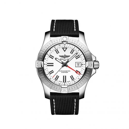 Avenger Automatic GMT 43 Stainless Steel / White / Calf / Folding
