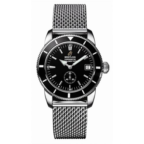 Superocean Heritage 38 Stainless Steel / Black / Milanese