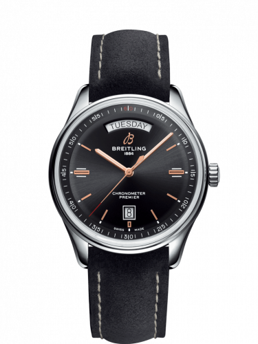 Premier Automatic Day & Date 40 Stainless Steel / Black / Nubuck Anthracite / Tang