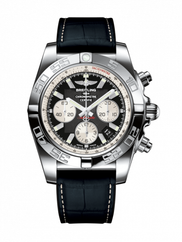 Chronomat 44 Stainless Steel / Onyx Black / Croco Rubber / Folding