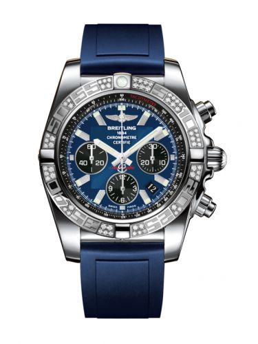 Chronomat 44 Stainless Steel / Diamond / Blackeye Blue / Rubber
