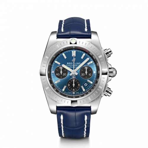 Chronomat B01 Chronograph 44 Stainless Steel / Blackeye Blue / Croco / Pin