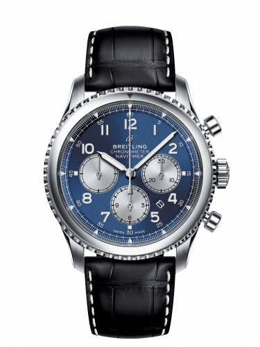 Navitimer 8 B01 Chronograph 43 Stainless Steel / Blue / Black Croco