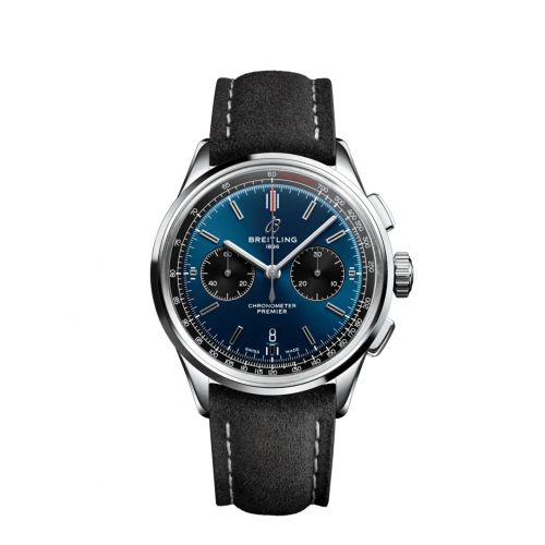 Premier B01 Chronograph 42 Stainless Steel / Blue / Anthracite Nubuck / Pin