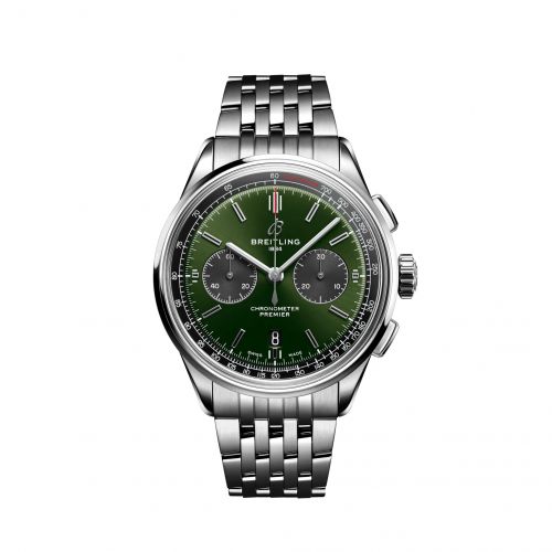 Premier B01 Chronograph 42 Stainless Steel / Green / Bracelet
