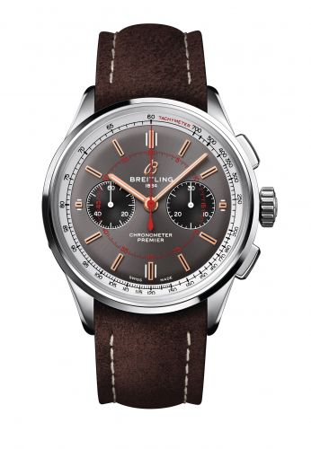 Premier B01 Chronograph 42 Stainless Steel / Wheels and Waves  / Nubuck / Pin