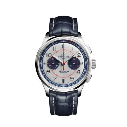 Premier B01 Chronograph 42 Bentley Mulliner Stainless Steel / Silver / Croco / Pin