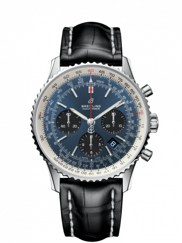 Navitimer 1 B01 Chronograph 43 Stainless Steel / Blue / Croco / Pin
