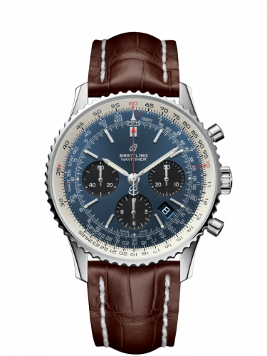 Navitimer 1 B01 Chronograph 43 Stainless Steel / Blue / Croco / Pin