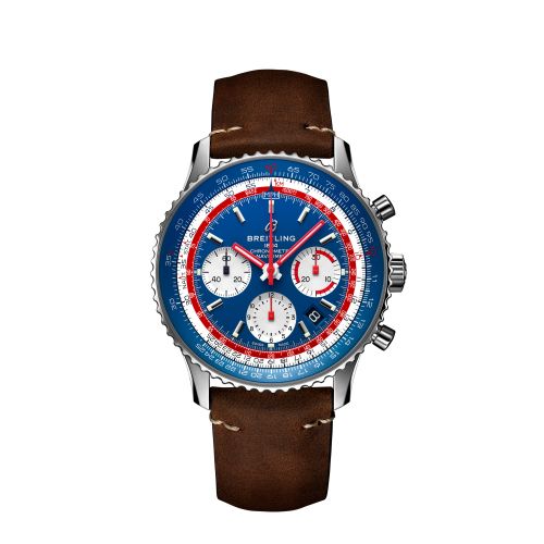 Navitimer 1 B01 Chronograph 43 Stainless Steel / Airline Editions Pan Am / Calf / Folding