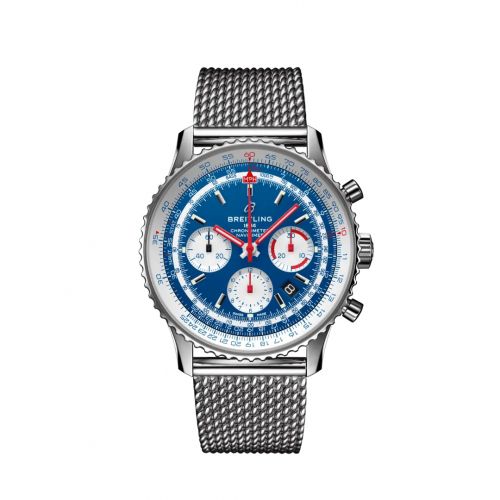 Navitimer 1 B01 Chronograph 43 Stainless Steel / Airline Editions American Airlines / Mesh