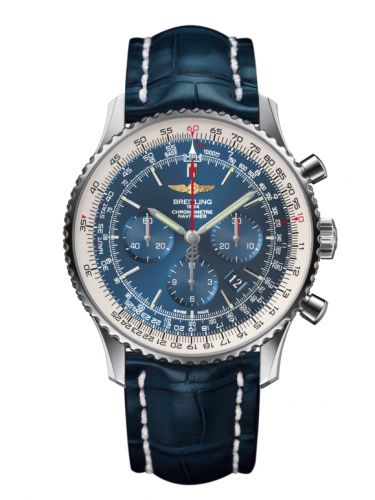 Navitimer 01 46 Stainless Steel / Aurora Blue / Croco / Pn