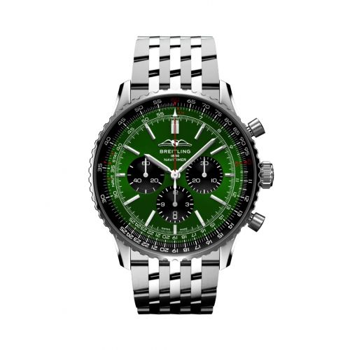 Navitimer B01 Chronograph 46 Stainless Steel / Green / Bracelet