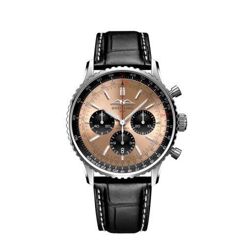 Navitimer  B01 Chronograph 43 Stainless Steel / Copper / Alligator - Folding