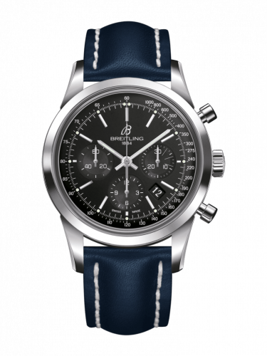 Transocean Chronograph Stainless Steel / Black / Calf / Pin