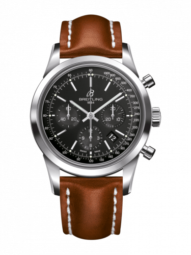 Transocean Chronograph Stainless Steel / Black / Calf / Pin