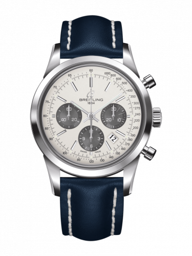 Transocean Chronograph Stainless Steel / Panda / Calf / Pin