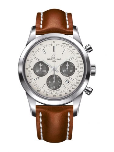 Transocean Chronograph Stainless Steel / Panda / Calf / Pin