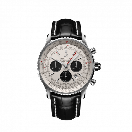 Navitimer Rattrapante Stainless Steel / Silver  / Croco / Folding