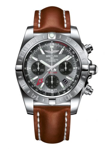 Chronomat 44 GMT Stainless Steel / Blackeye Grey / Calf