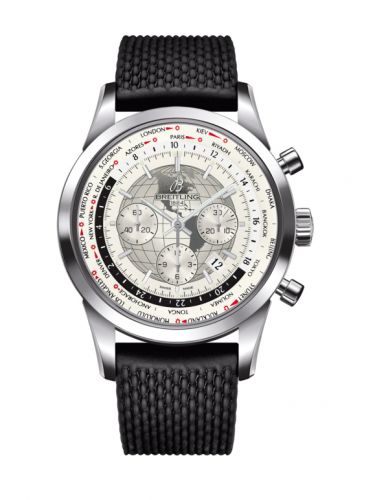 Transocean Chronograph Unitime Stainless Steel / Silver / Rubber