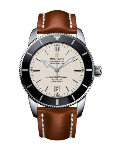 Superocean Heritage II 46 Stainless Steel / Black / Silver / Calf / Pin